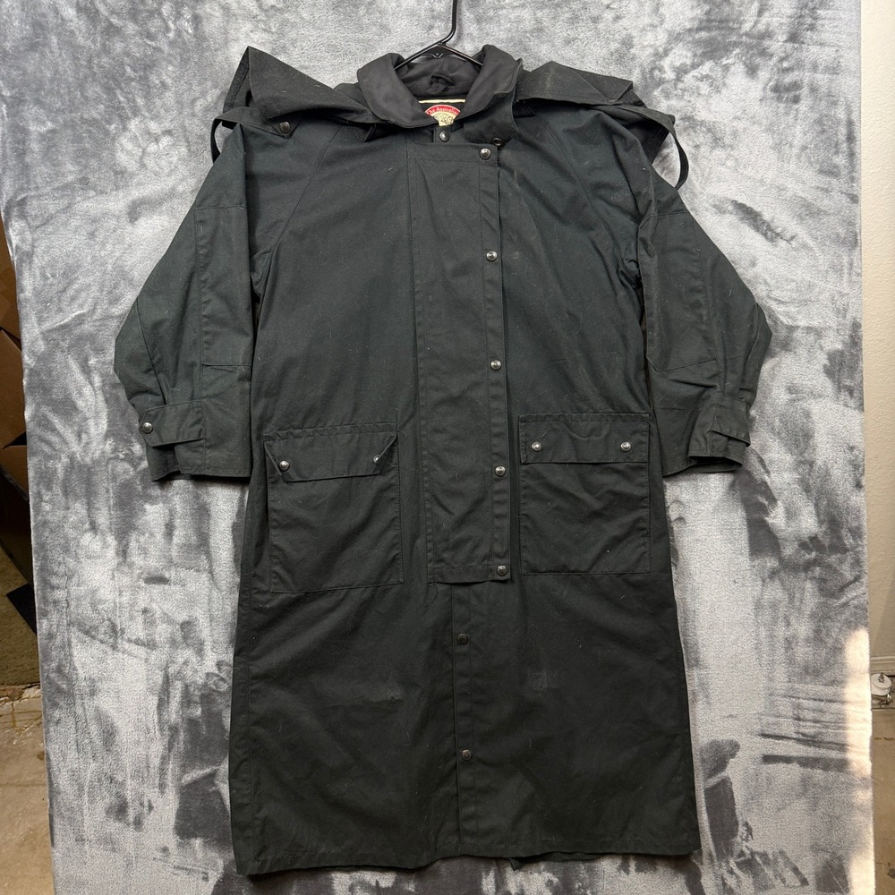 The Australian Outback Collection Drover Coat XS Black Waxed Canvas Duster